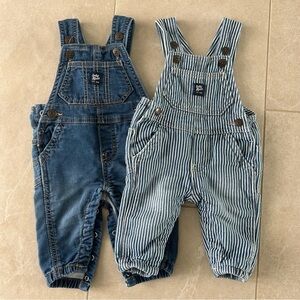 Oshkosh Baby Overalls Set - Denim Blue and Striped